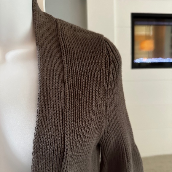 THEORY Fisherman Knit U-Neck Sweater in Storm Gray Sz M NWT $298!! - Picture 3 of 4